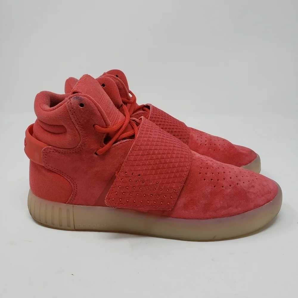 Adidas Tubular Invader Strap red high tops size 6.5